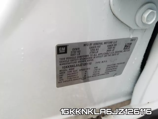 1GKKNKLA6JZ126116 фото 2