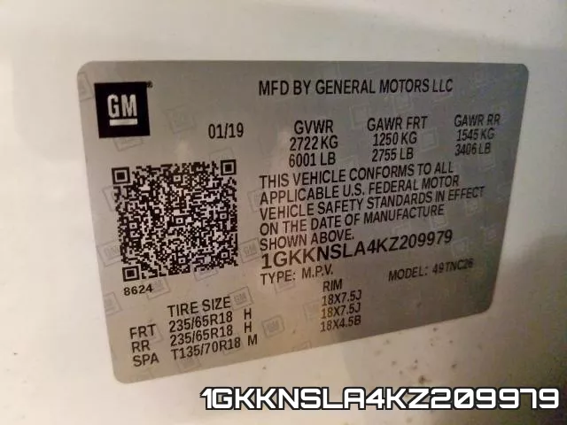 1GKKNSLA4KZ209979 фото 2
