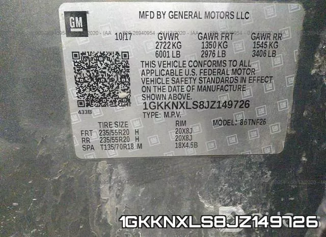 1GKKNXLS8JZ149726 фото 10