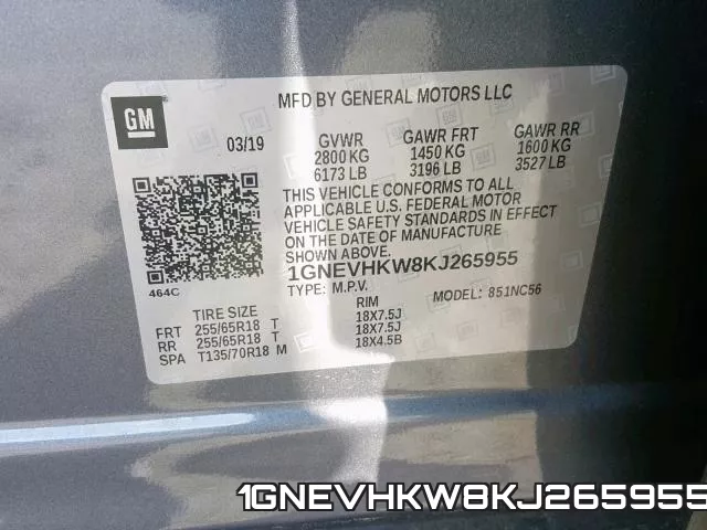 1GNEVHKW8KJ265955 фото 2