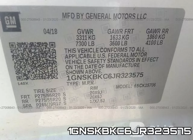 1GNSKBKC6JR323575 фото 10