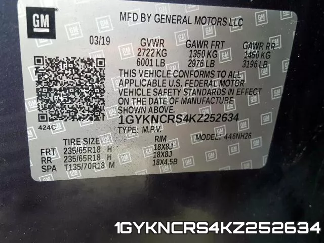 1GYKNCRS4KZ252634 фото 2