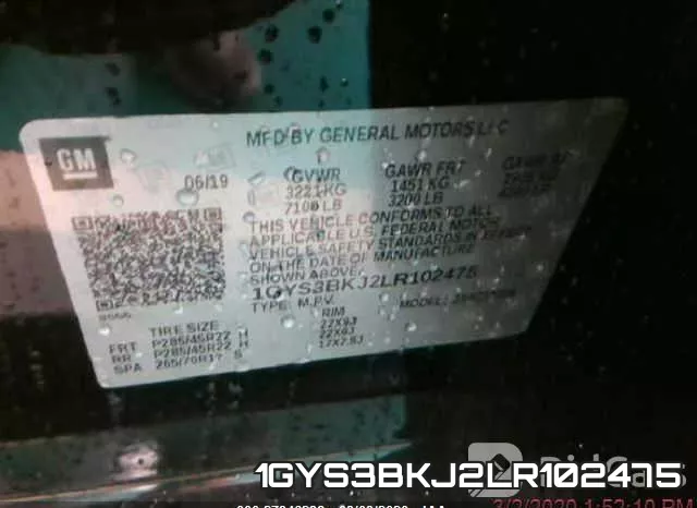 1GYS3BKJ2LR102475 фото 10
