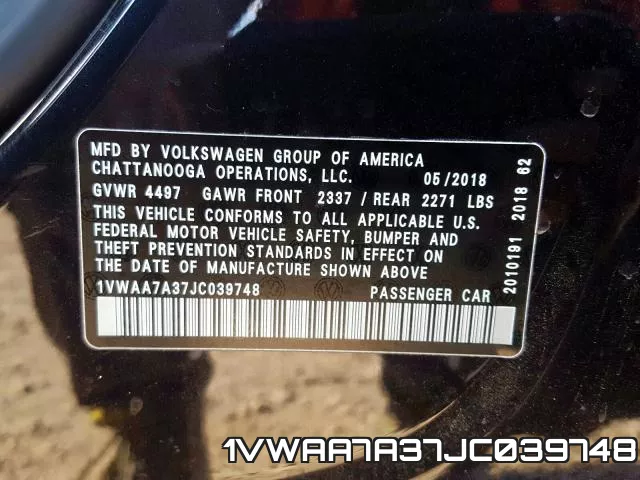1VWAA7A37JC039748 фото 2