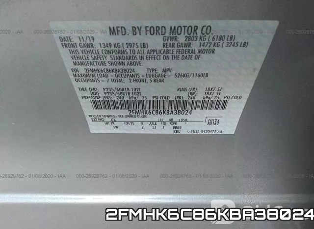 2FMHK6C86KBA38024 фото 10