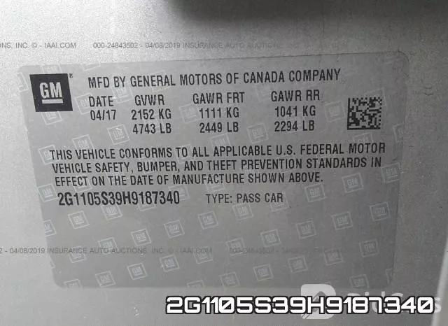 2G1105S39H9187340 фото 10