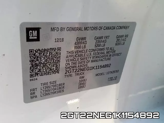 2GT22NEG1K1154892 фото 2
