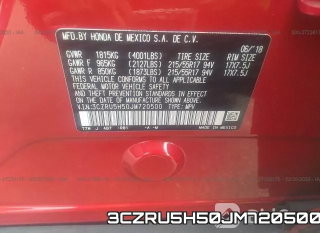 3CZRU5H50JM720500 фото 10