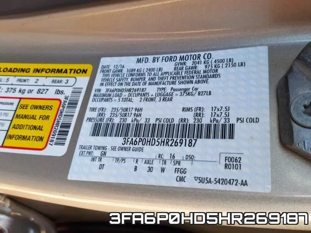 3FA6P0HD5HR269187 фото 2