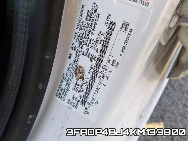 3FADP4BJ4KM133800 фото 2