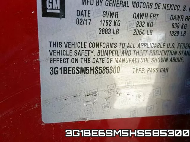 3G1BE6SM5HS585300 фото 2