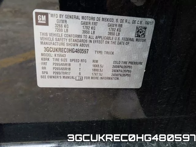 3GCUKREC0HG480597 фото 2