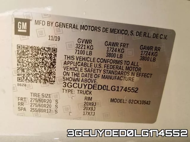 3GCUYDED0LG174552 фото 2