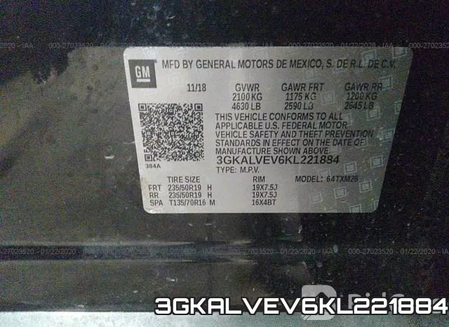 3GKALVEV6KL221884 фото 10