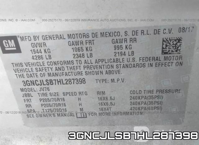 3GNCJLSB7HL287398 фото 10
