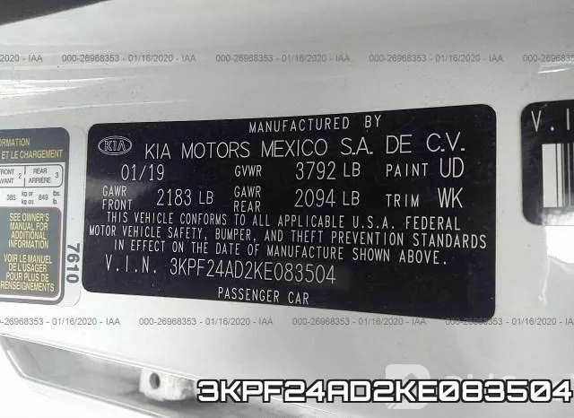 3KPF24AD2KE083504 фото 10