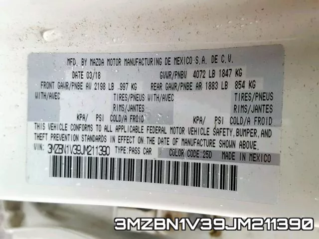 3MZBN1V39JM211390 фото 2