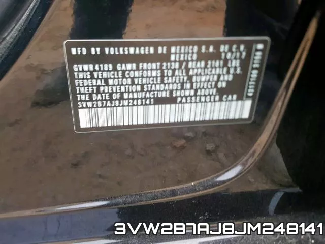 3VW2B7AJ8JM248141 фото 2