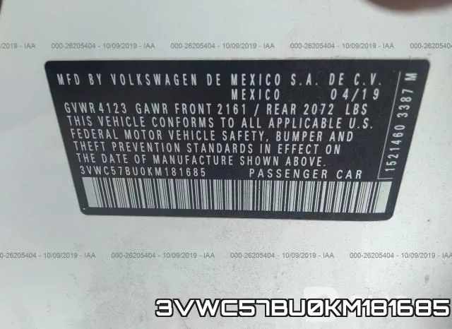 3VWC57BU0KM181685 фото 10