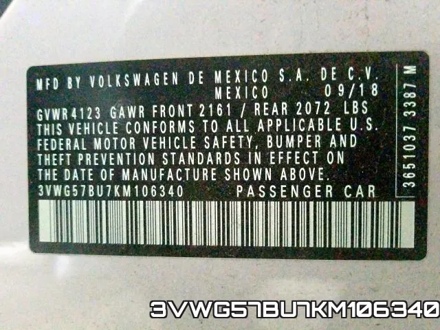 3VWG57BU7KM106340 фото 2
