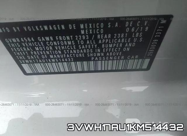 3VWH17AU1KM514432 фото 10