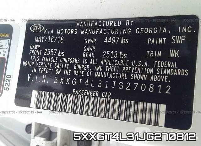 5XXGT4L31JG270812 фото 10