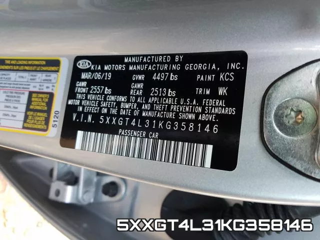 5XXGT4L31KG358146 фото 2