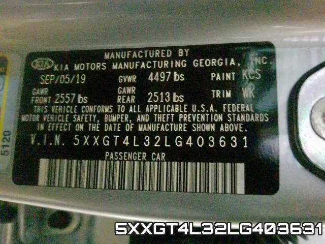 5XXGT4L32LG403631 фото 2