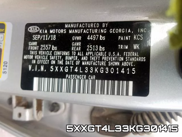 5XXGT4L33KG301415 фото 2
