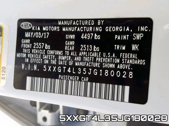 5XXGT4L35JG180028 фото 2