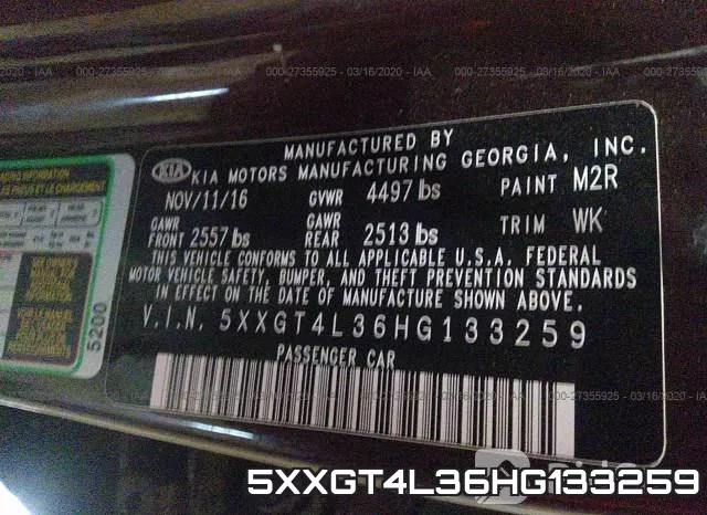 5XXGT4L36HG133259 фото 10