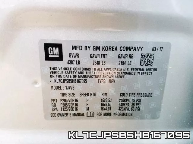 KL7CJPSB5HB167095 фото 2