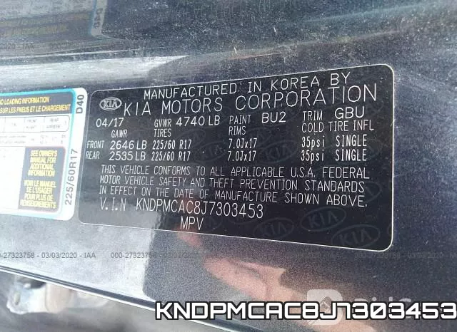 KNDPMCAC8J7303453 фото 10