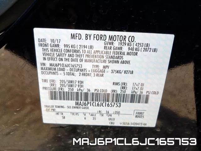 MAJ6P1CL6JC165753 фото 2