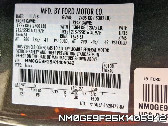 NM0GE9F25K1405942 фото 2