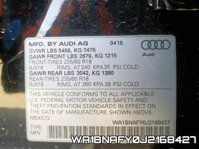 WA1BNAFY0J2168427 фото 2