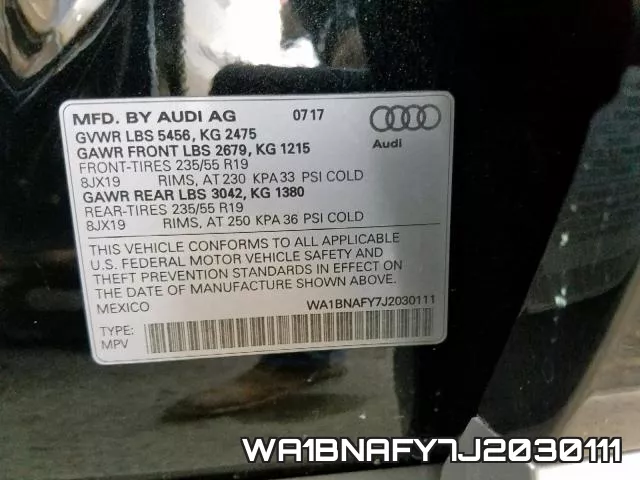 WA1BNAFY7J2030111 фото 2