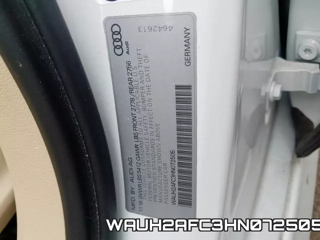 WAUH2AFC3HN072505 фото 2