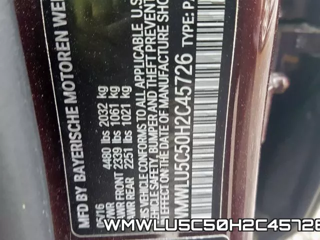 WMWLU5C50H2C45726 фото 2