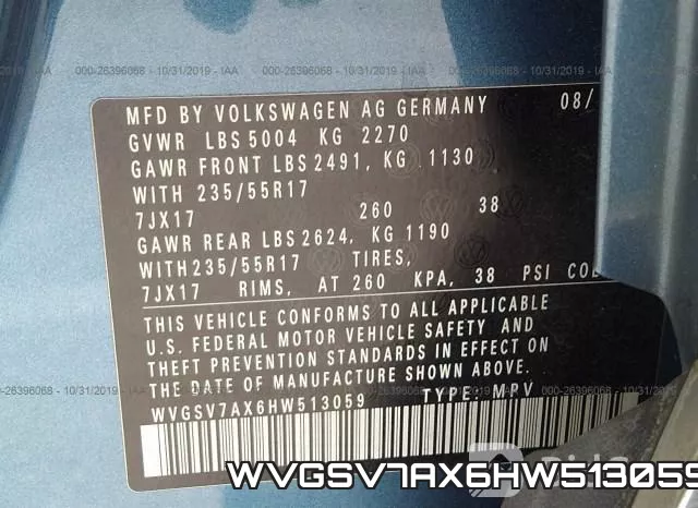 WVGSV7AX6HW513059 фото 10