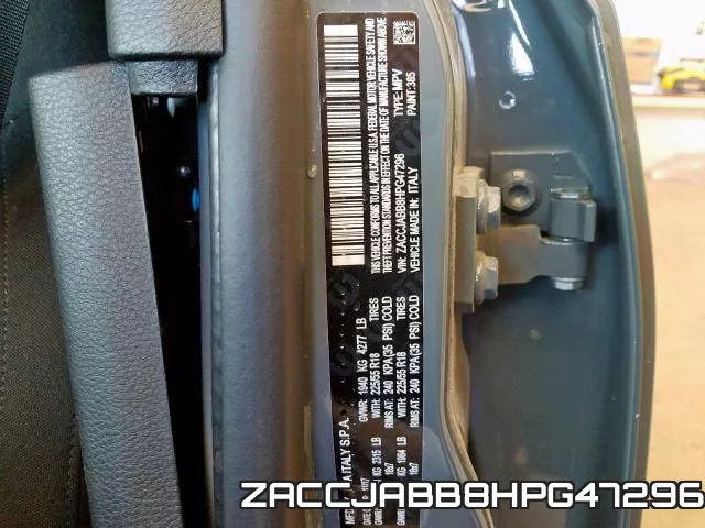ZACCJABB8HPG47296 фото 2