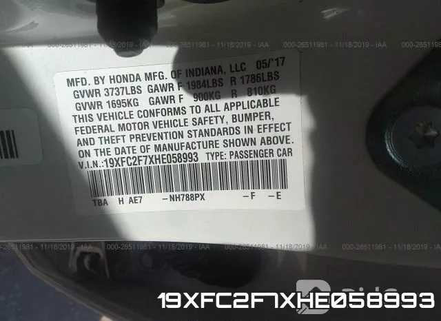 19XFC2F7XHE058993 фото 10