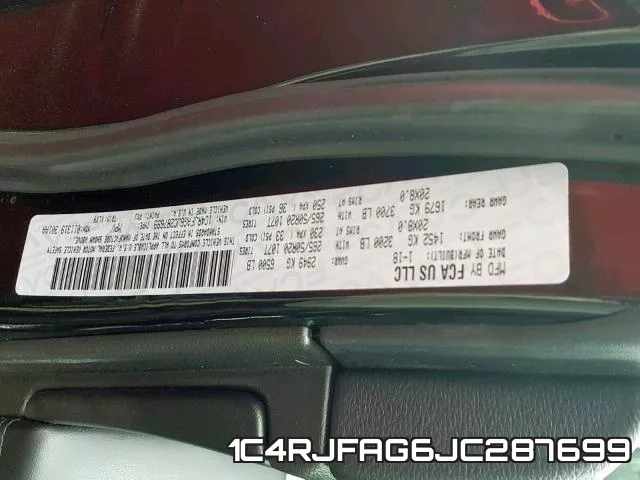 1C4RJFAG6JC287699 фото 2