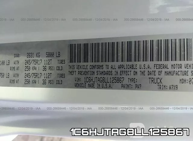 1C6HJTAG8LL125867 фото 10
