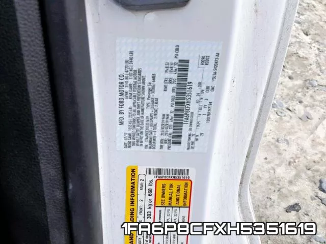 1FA6P8CFXH5351619 фото 2