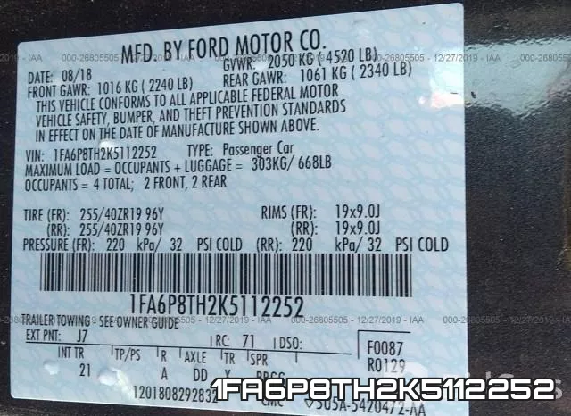 1FA6P8TH2K5112252 фото 10