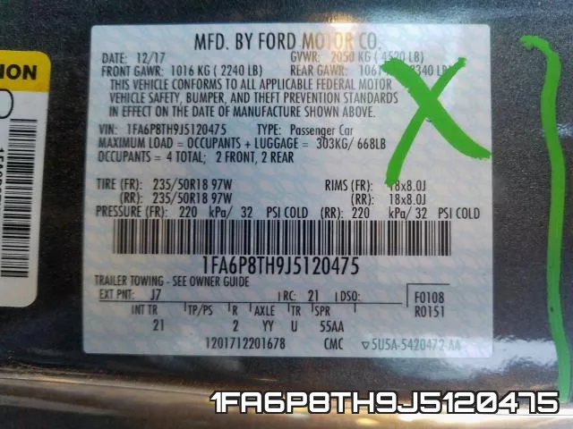 1FA6P8TH9J5120475 фото 2