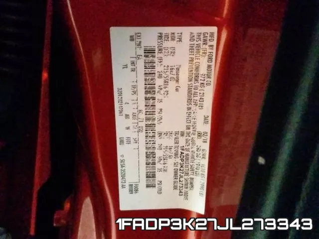 1FADP3K27JL273343 фото 2