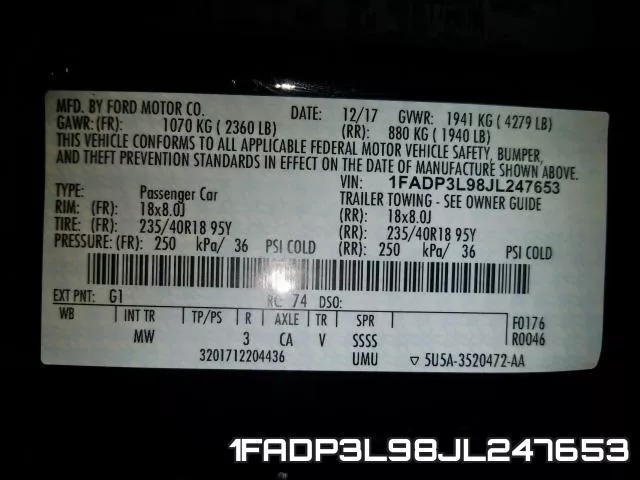 1FADP3L98JL247653 фото 2