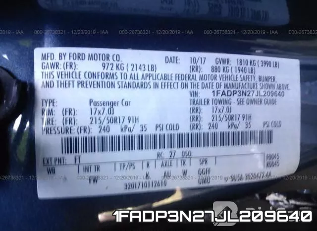 1FADP3N27JL209640 фото 10